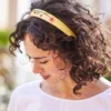 Meadow Embroidered Headband - Yellow