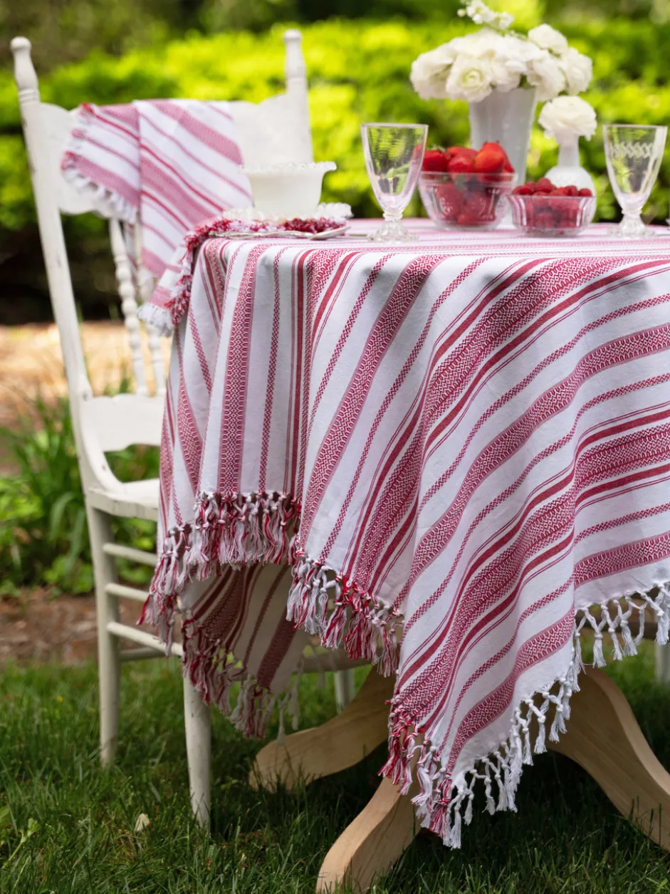Mingle Stripe Tablecloth - Red