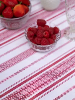 Mingle Stripe Tablecloth - Red