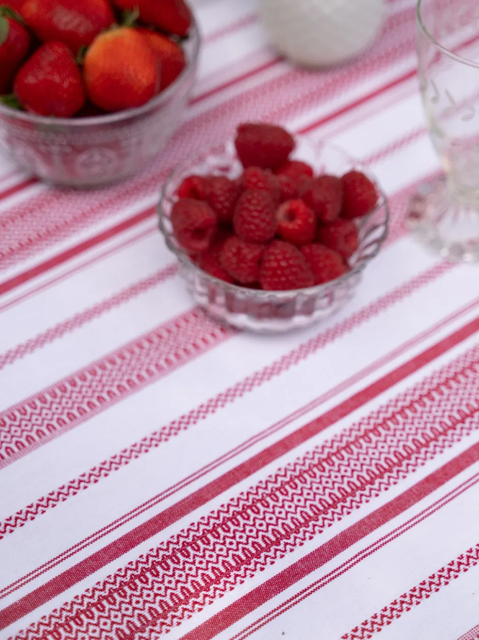 Mingle Stripe Tablecloth - Red