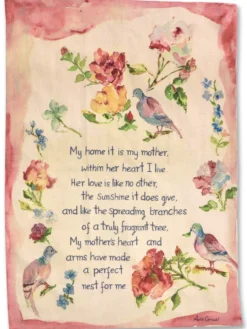 Mother's Poem Watercolor Tea Towel
