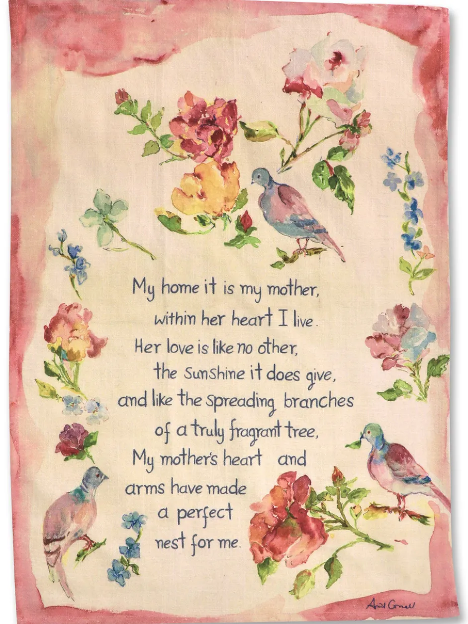 Mother's Poem Watercolor Tea Towel
