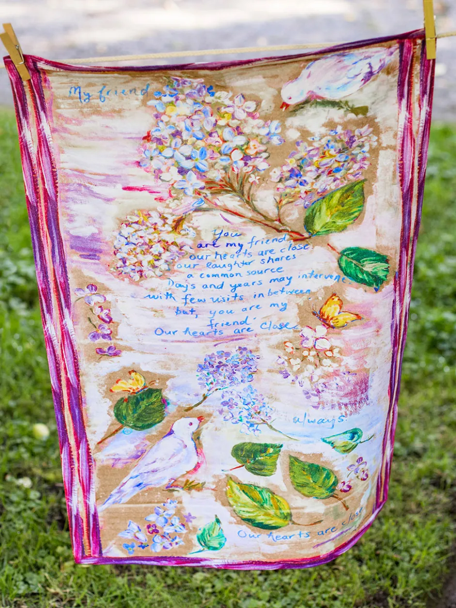 My Friend Watercolor Tea Towel