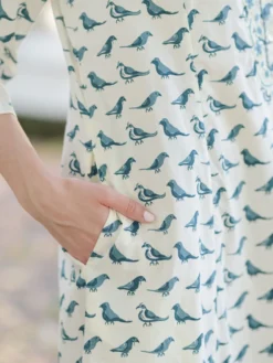Parakeet Caftan - Ecru Dark Teal