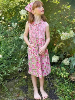 Pink Rose Day Kids Dress - Pink