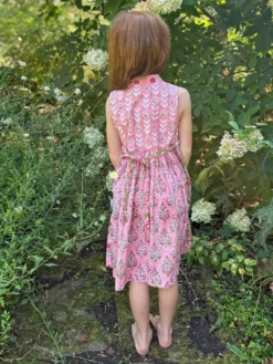 Pink Rose Day Kids Dress - Pink