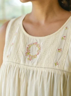 Pocket Posies Nighty - Ecru