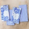 Porcelain Patchwork Luncheon Napkin Set of 4 - Blue