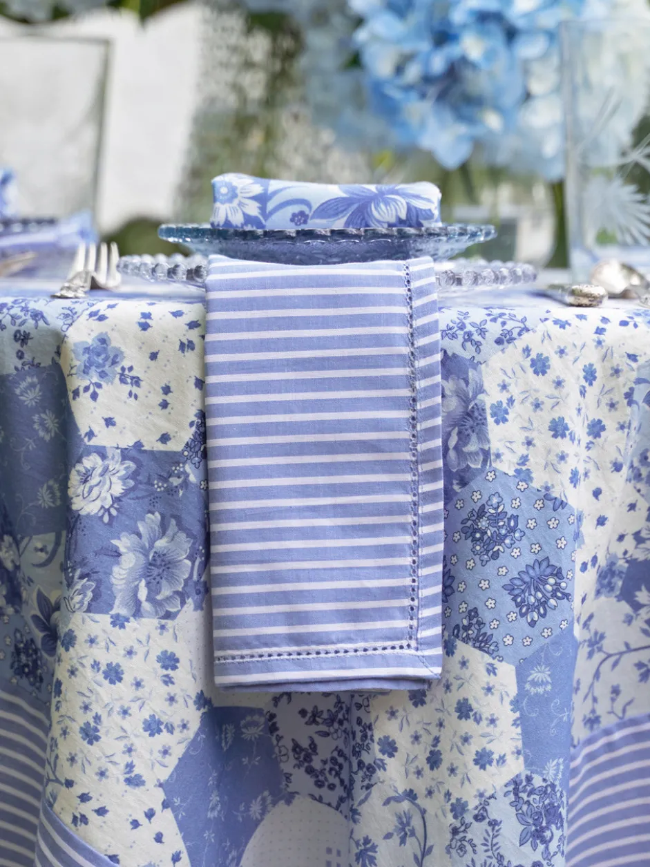 Porcelain Patchwork Luncheon Napkin Set of 4 - Blue