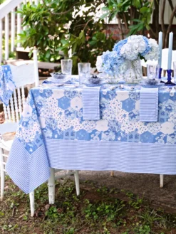 Porcelain Patchwork Tablecloth - Blue