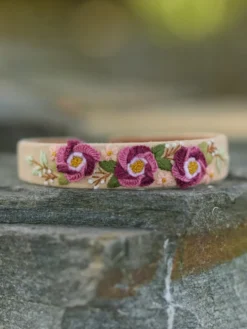 Prairie Embroidered Headband - Beige Tan