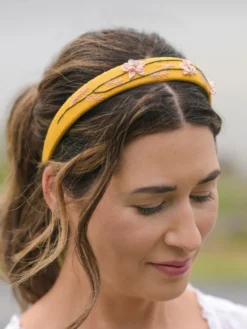 Prairie Embroidered Headband - Yellow Multi