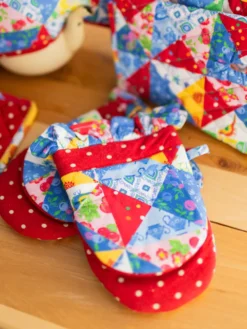Primary Patchwork Mini Mitt Set of 2 - Multi