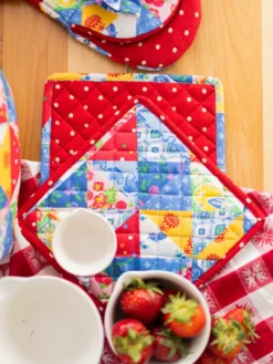 Primary Patchwork Potholder Set of 2 - Multi