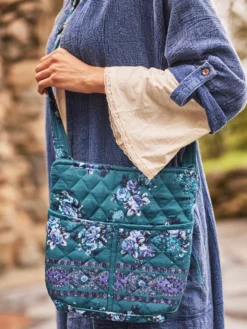Quilted Crossbody Bag - Estella Teal