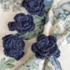 Raffia Napkin Ring Set of 4 - Navy