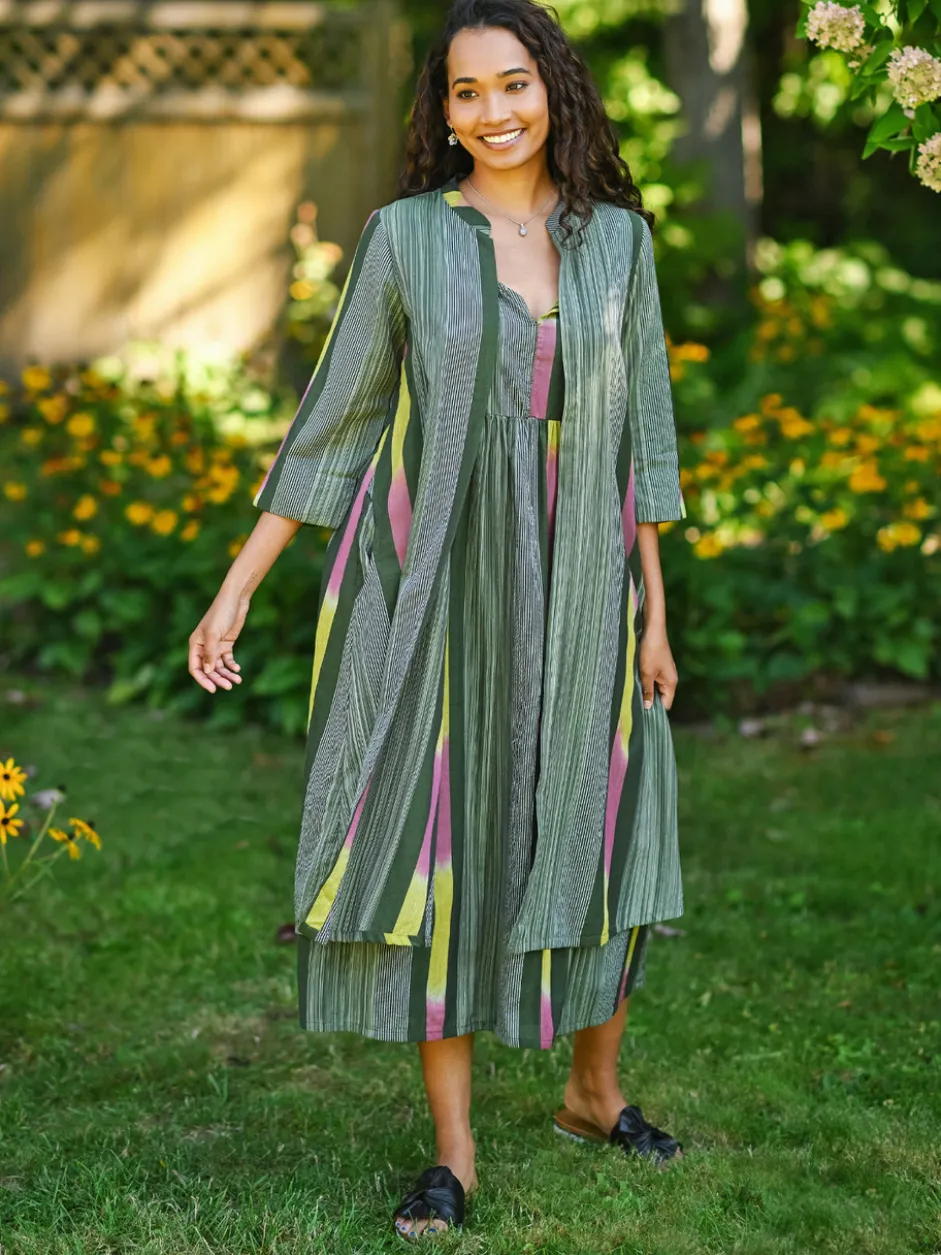 Rainforest Stripe Dress - Green