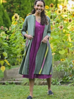 Rainforest Stripe Duster - Green