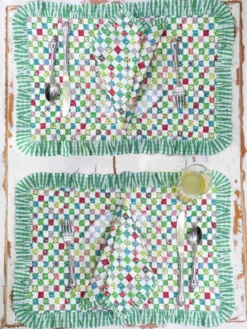 Rebecca Ruffle Quilted Placemat Set of 2 - Multi
