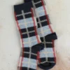 Retro Plaid Crew Sock - Black