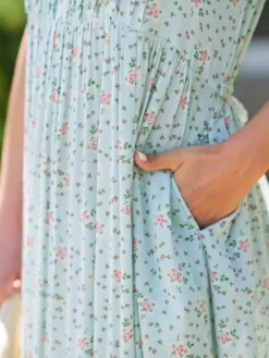 Rosalyn Sleeveless Dress - Aqua
