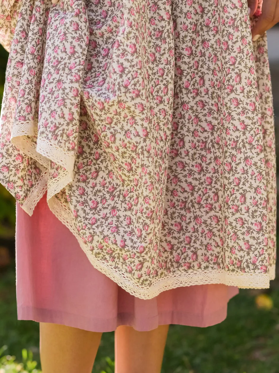 Rosebud Half Pinny - Ecru