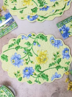 Rosehip Quilted Placemat Set of 4 - Yellow