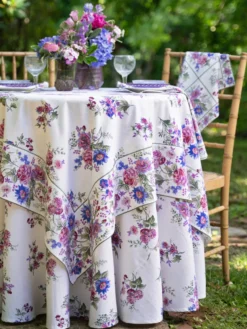 Russian Chintz Round Cloth - Ivory