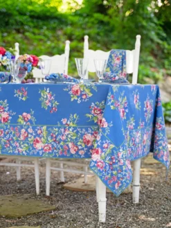 Russian Chintz Tablecloth - Blue