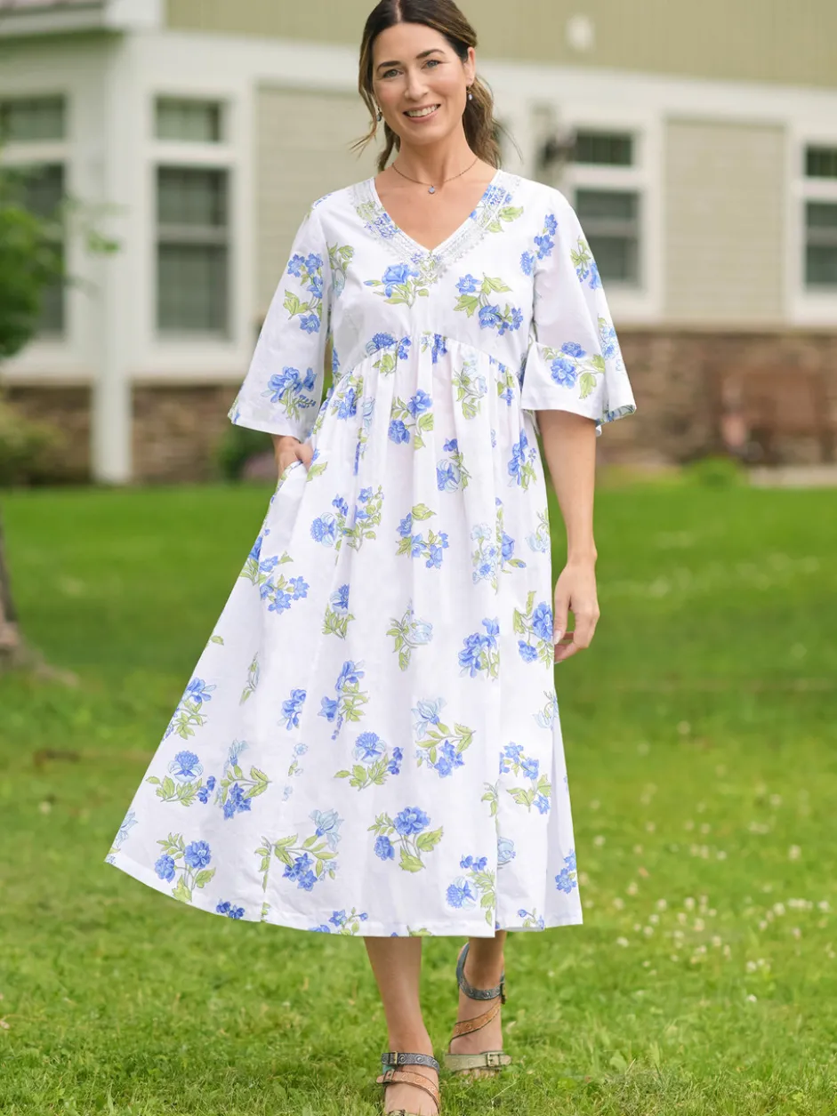 Scotia Dress - White Blue