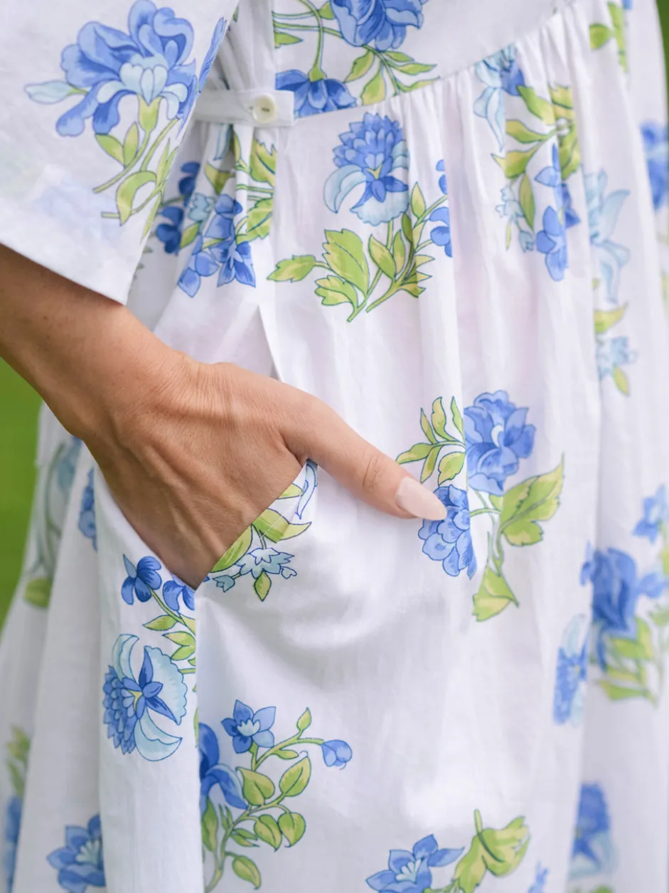 Scotia Dress - White Blue