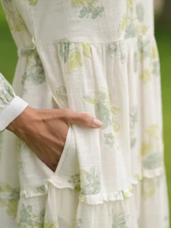 Seaglass Floral Dress - Ivory Sage