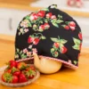 Strawberry Patchwork Tea Cozy - Black