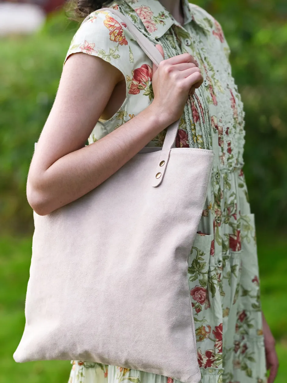 Suede Tote Bag - Light Rose