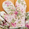 Sweet Pea Patchwork Oven Mitt Set of 2 - Rose