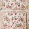 Sweet Pea Ruffle Quilted Placemat Set of 2 - Rose