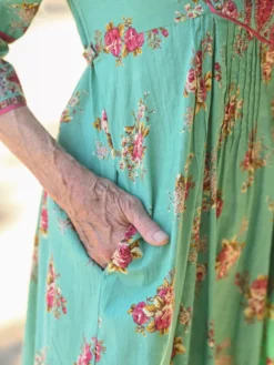 Tallulah Peasant Dress - Aqua