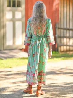 Tallulah Peasant Dress - Aqua