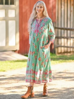 Tallulah Peasant Dress - Aqua
