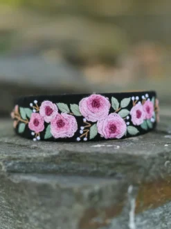Timeless Embroidered Headband - Black Violet