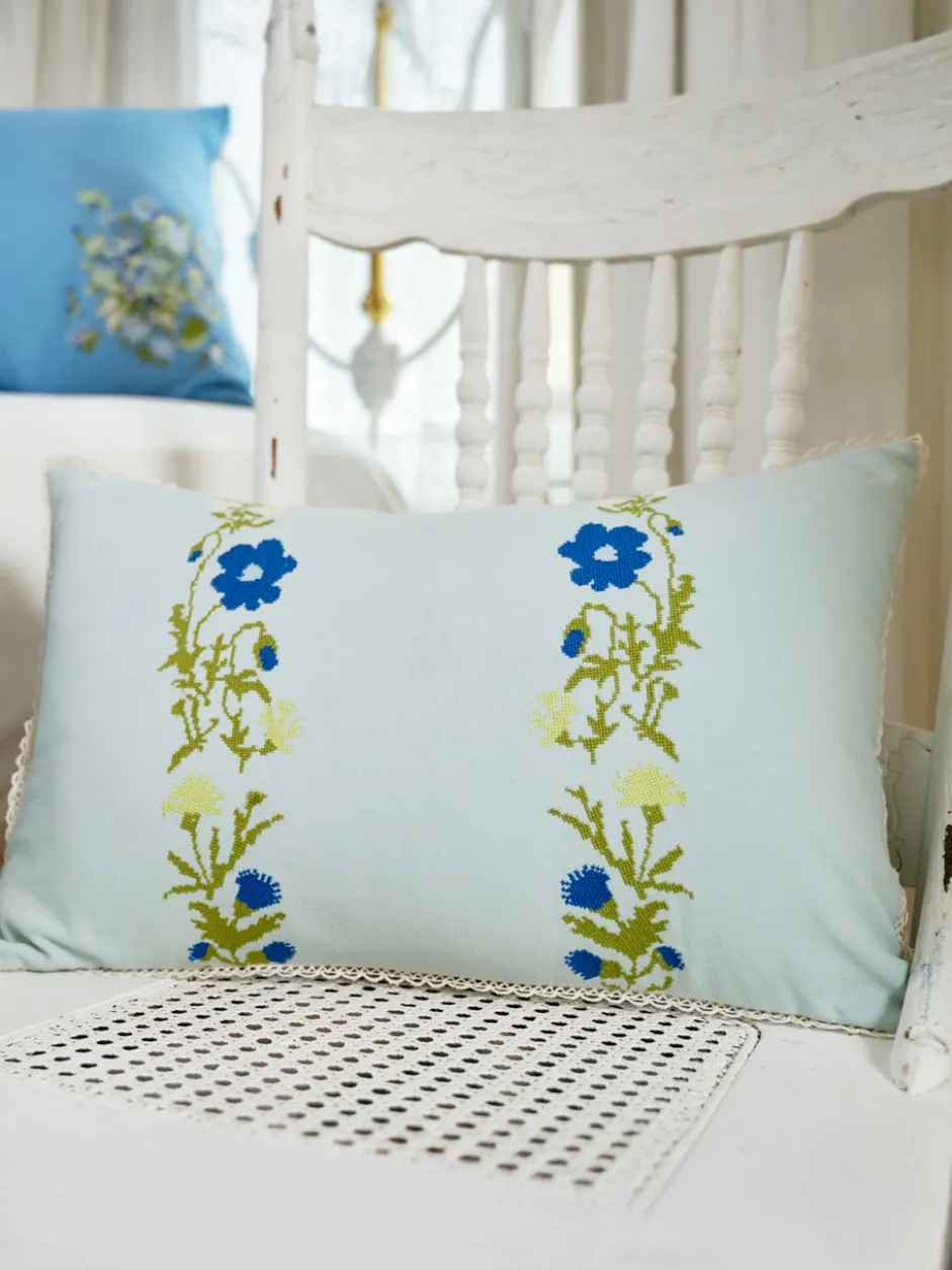 Trellis Cushion Cover - Aqua