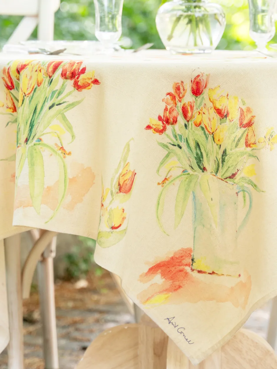 Tulips Watercolor Tablecloth