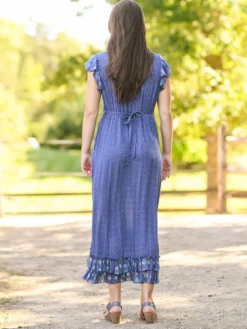 Tuscan Dot Hostess Dress - Blue
