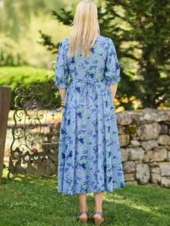 Valley of Flowers Dress - Sky Blue