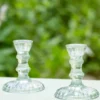 Vintage Candlestick Holder Set of 2 - Clear