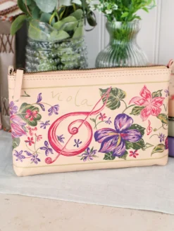Violets Leather Pouch - Multi