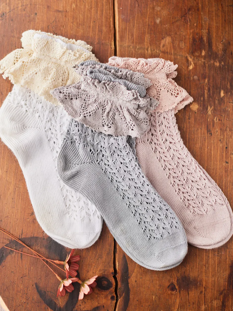 Whimsy Lace Ankle Sock - Pink
