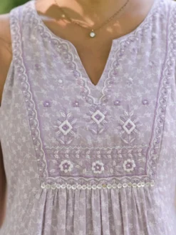Willa Rose Embroidered Dress - Amethyst