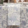 Zen Garden Linen Napkin Set of 4 - White Blue
